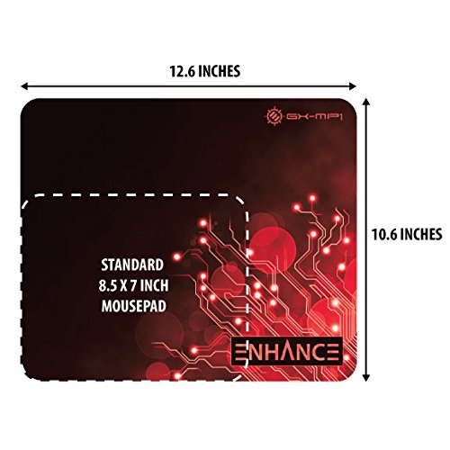 ENHANCE Extra Large Gaming Mouse Pad with Non-Slip Rubber Base - XXL Extended Mousepad for PC, Laptop & Office Work - Perfect for Professional Gamers, Streamers & Esports (Red)