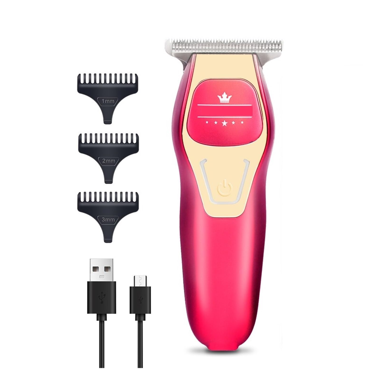 Professional Mini Portable Electric Hair Clipper - Bald Head Trimmer & Barber Shaver for Men (Fashion Red) | Perfect for Home Haircuts, Travel Grooming & DIY Styling