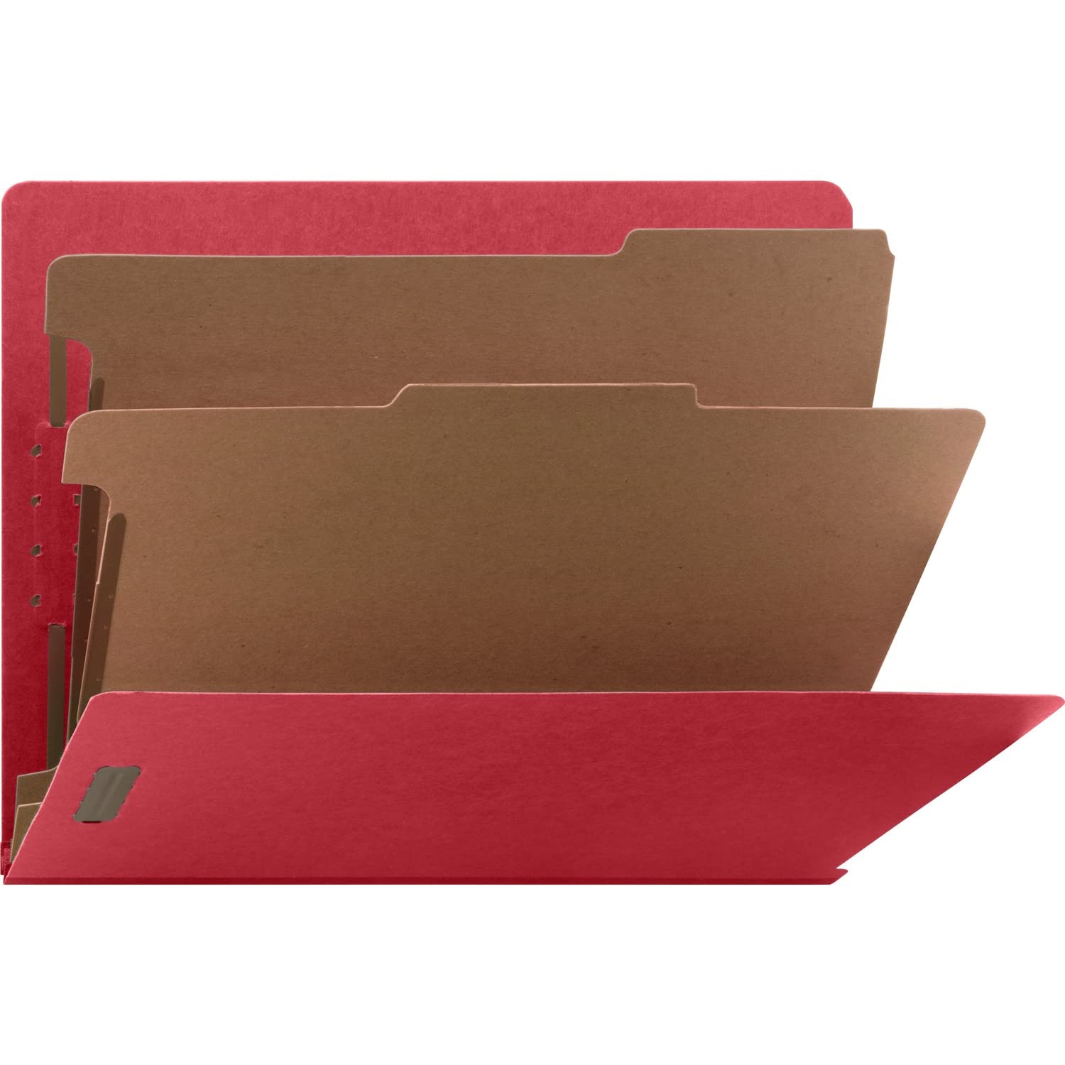 Nature Saver Sp17372 Classification Folders - End Tab, Letter Size, 2-Divider, 10-Pack, Red - Perfect for Office, School, and Home Organization