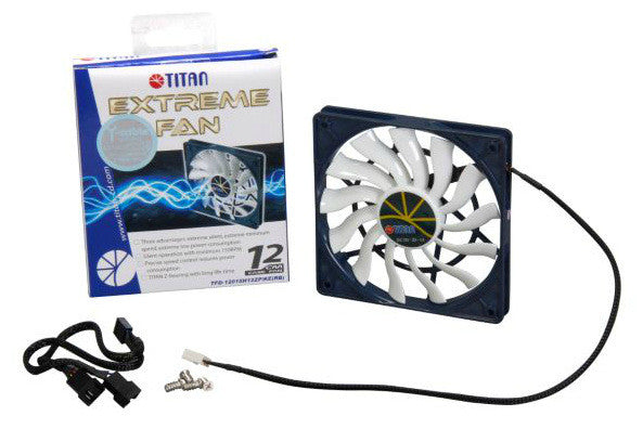 Titan Extreme 120x15mm 12V Z Axis Bearing Fan with 4-Pin PWM Micro Chip (TFD-12015H12ZP) - Perfect for PC Cooling, Gaming Rigs & Server Systems