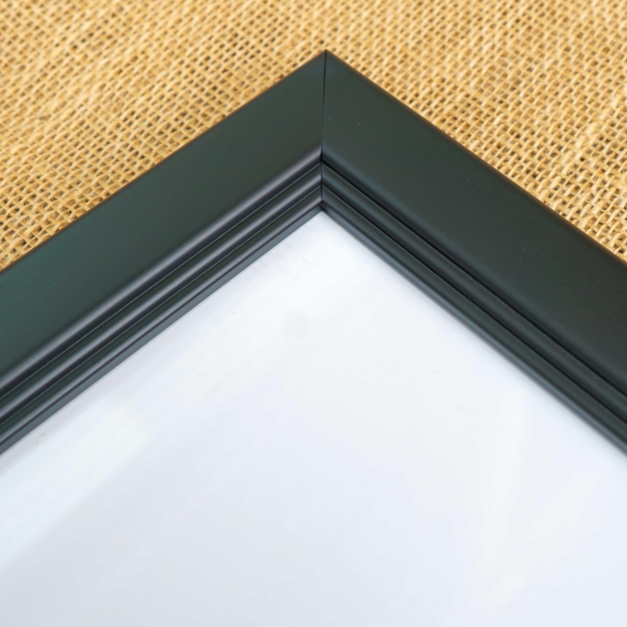 26x38 Black Modern Picture Frame with UV Acrylic Shatter Guard & Acid-Free Backing - Wood Wall Photo Frame for Family Portraits, Home Decor, Office Display - Includes Hanging Hardware (No Mat Included) - Perfect for Living Room, Bedroom or Gallery Wall Decor