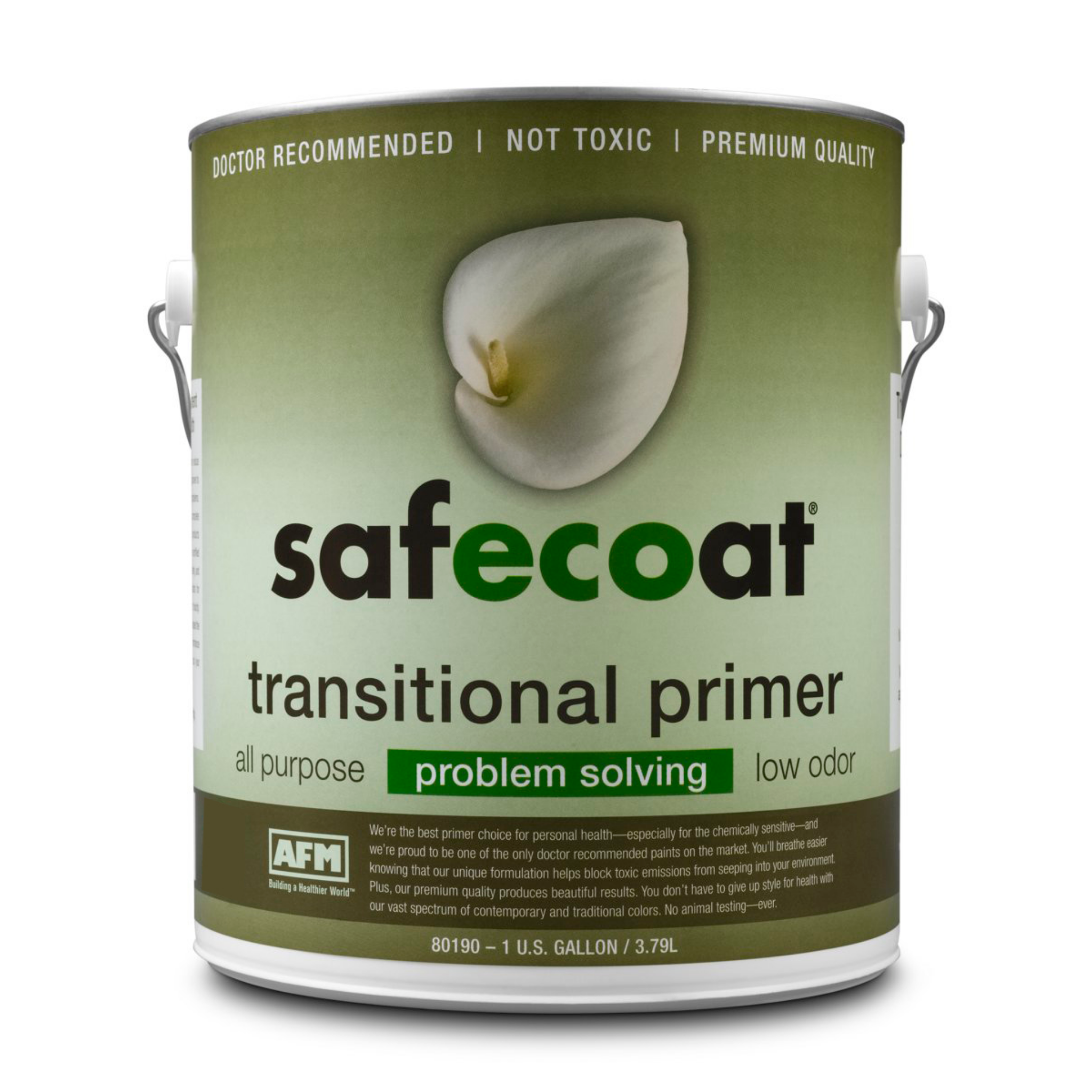 AFM Safecoat Transitional Primer - Low VOC, Zero Odor, Eco-Friendly Paint Primer for Walls & Ceilings - Perfect for Home Renovation, Nursery, and Allergy-Sensitive Spaces