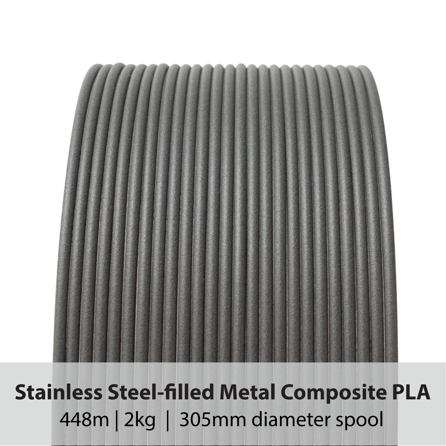 Protopasta Stainless Steel Filled PLA 3D Printer Filament - 2kg Spool | High Metal Content (60%) Composite Filament for Smooth Polishing & Patina Effects | Perfect for Jewelry, Home Decor & Industrial Prototyping