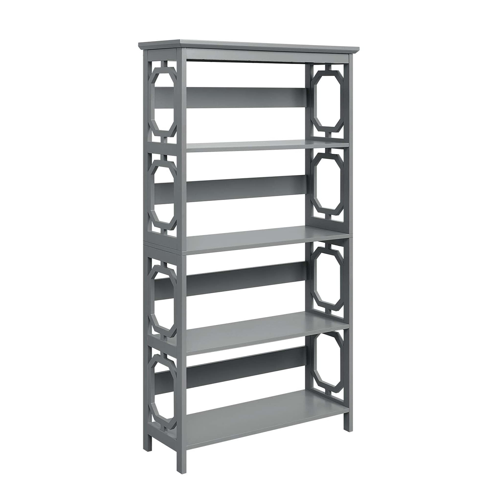 Ergode Omega 5 Tier Bookcase - Sturdy Wooden Bookshelf for Home & Office - Perfect for Living Room, Bedroom, Study & Library Organization