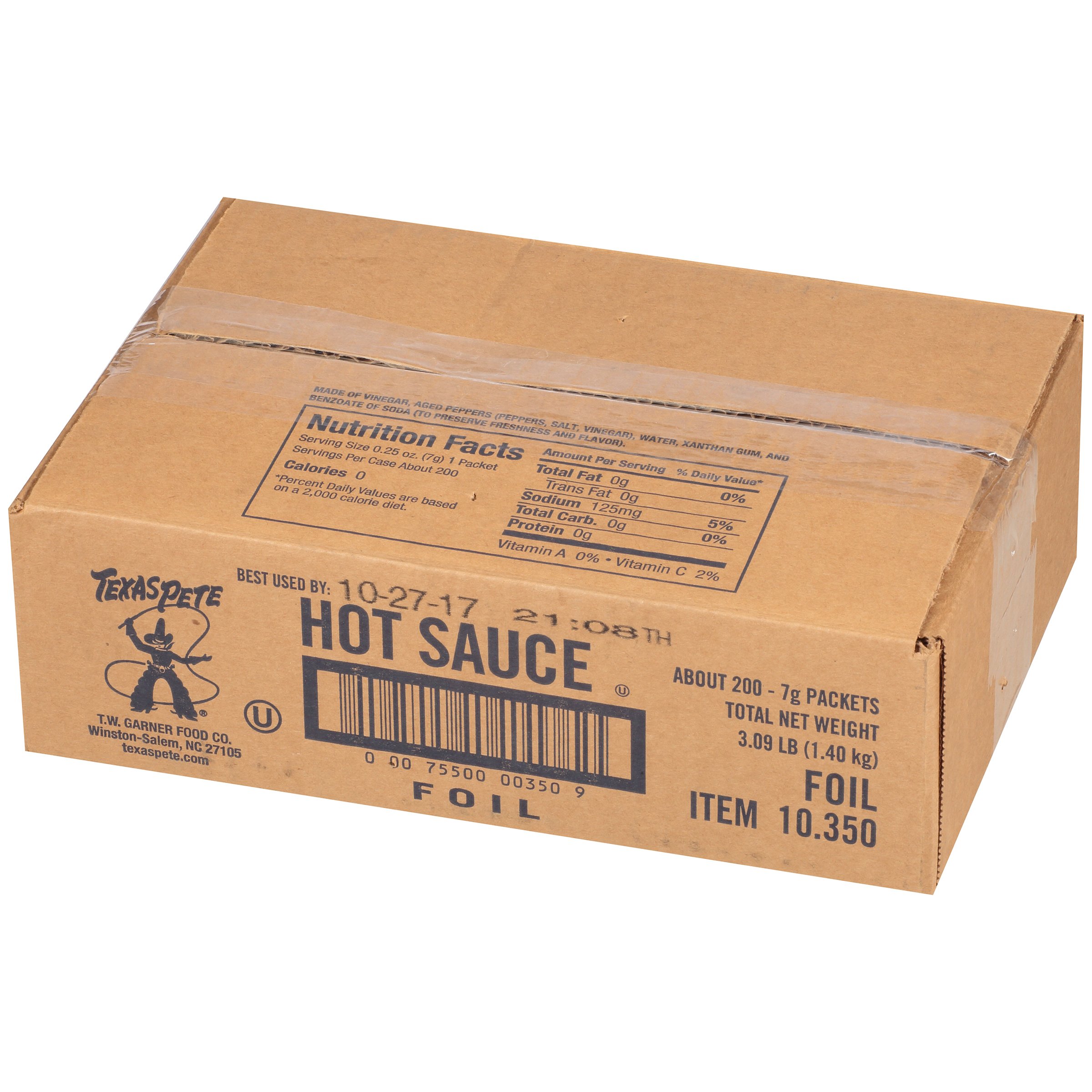 Texas Pete Hot Sauce Extended Life 7g (200 Count) - Spicy Flavor Enhancer for Wings, Tacos, Burgers & BBQ | Bulk Hot Sauce Packets for Restaurants, Catering & Home Use