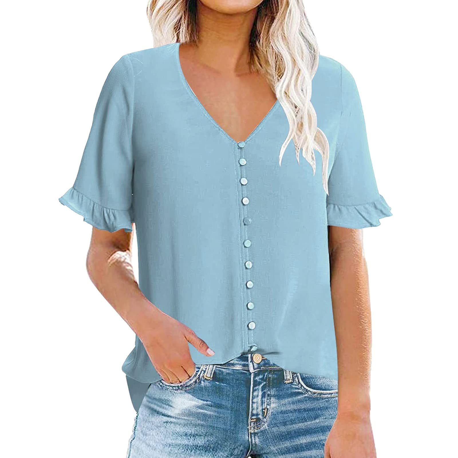 Women's Summer Tops 2023 - Sexy Casual Shirts & Dressy T-Shirts for Holiday & Everyday Wear | Perfect for Beach, Office & Date Night Outfits