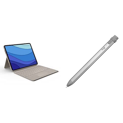 Logitech Combo Touch Detachable Backlit Keyboard Case for iPad Pro 12.9-inch (5th & 6th Gen 2021-2022) with Crayon Gray Stylus - Perfect for Work, Study & Creative Projects