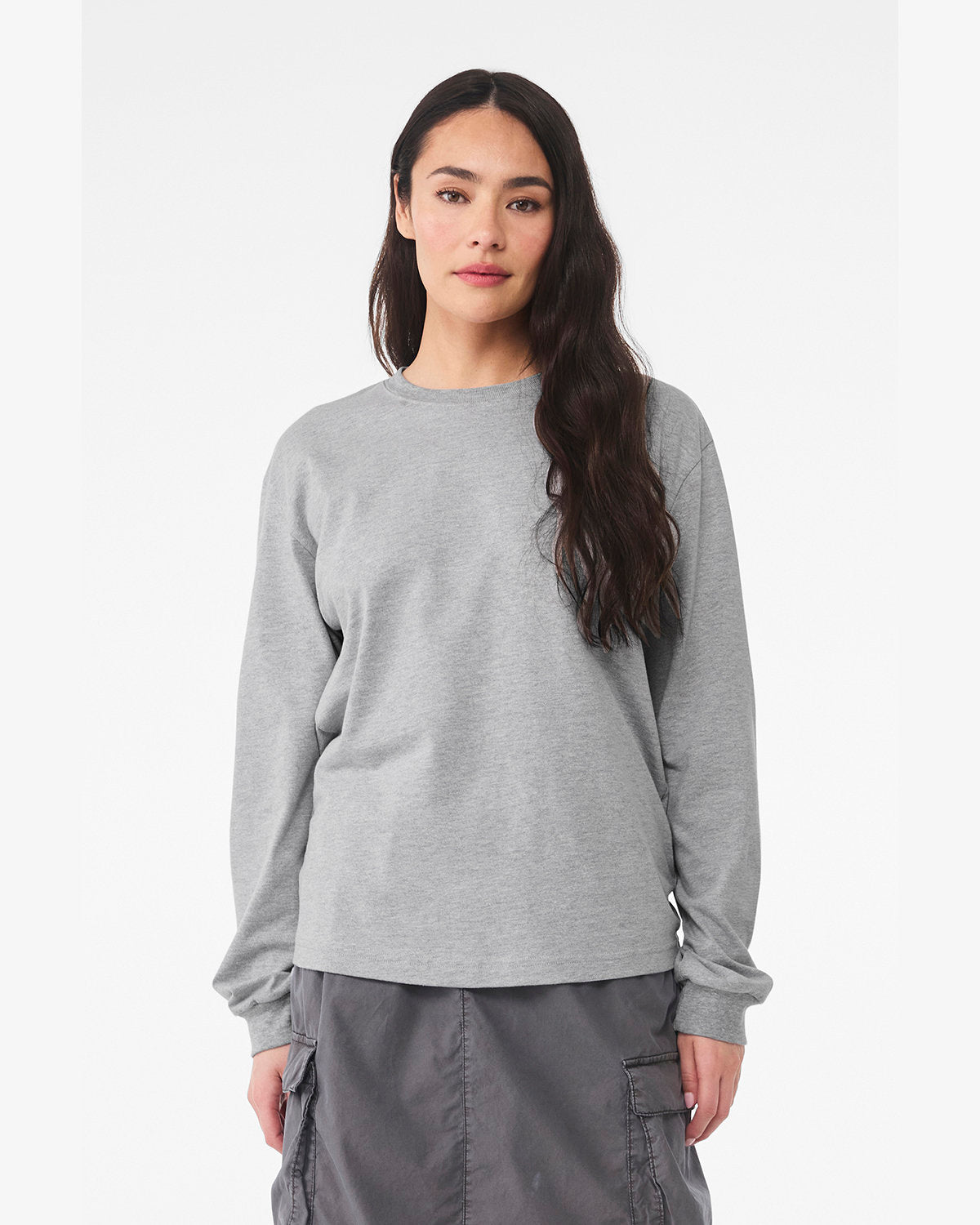 Bella + Canvas 3511 Unisex 6oz Heavyweight Long Sleeve T-Shirt - Soft Cotton Crewneck Tee for Men & Women - Perfect for Casual Wear, Workouts & Layering