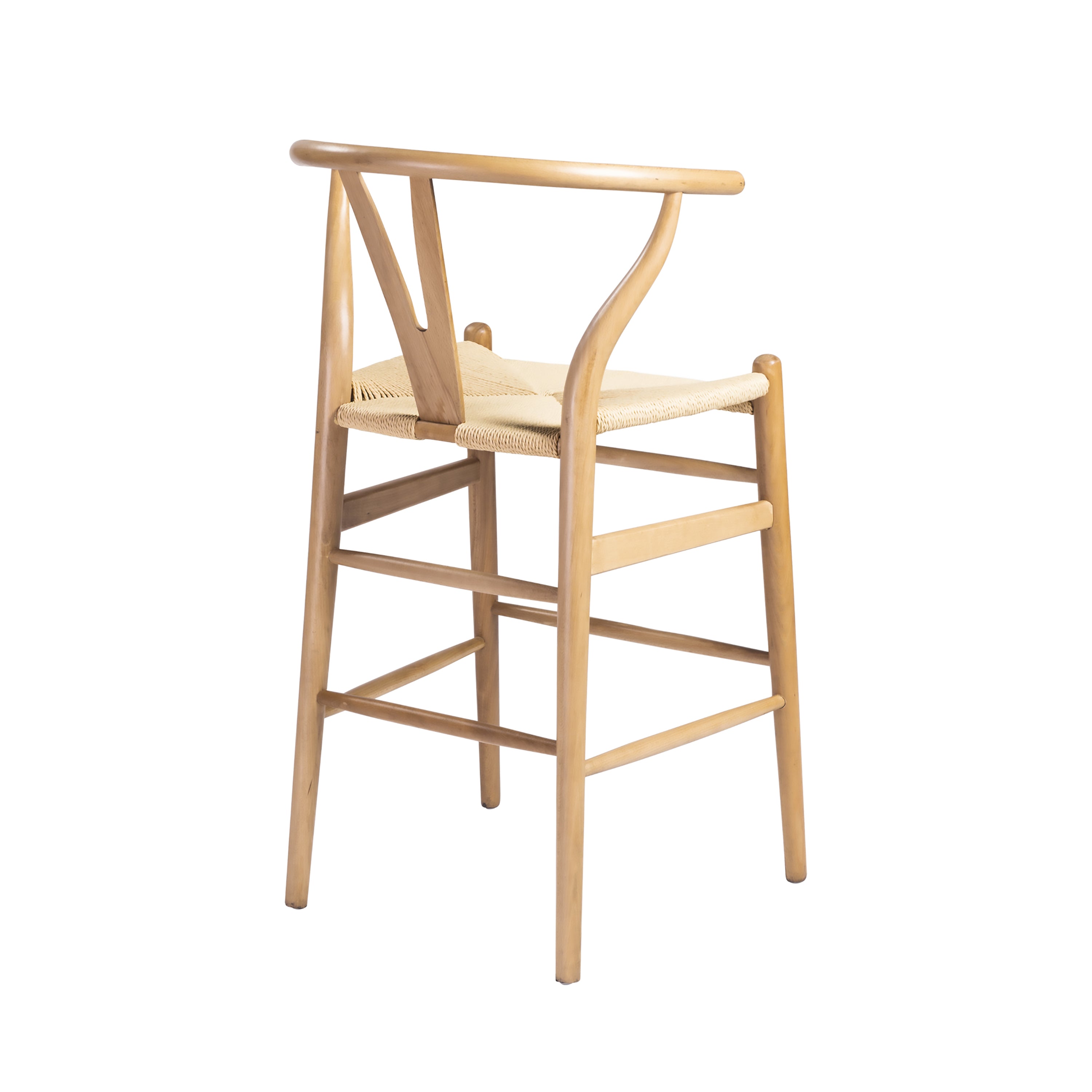 Evelina Black Wood Stained Counter Stool with Rush Seat - Perfect for Kitchen Island, Bar, and Dining Room Decor