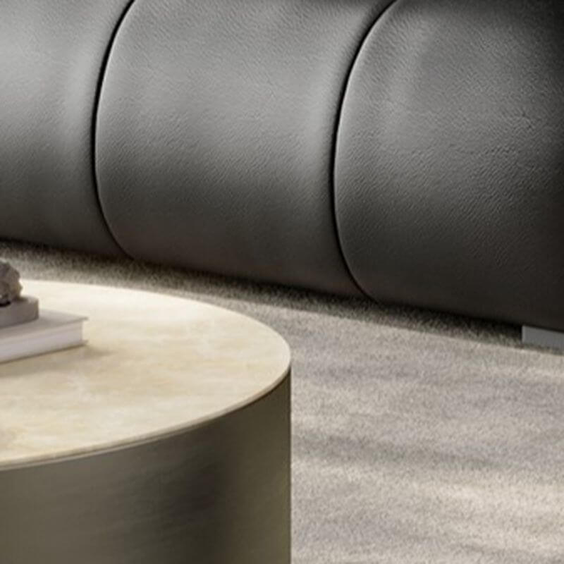 Black L-Shape Sofa Chaise with Tufted Back & Button Details - Modern Living Room Furniture for Small Spaces & Apartments