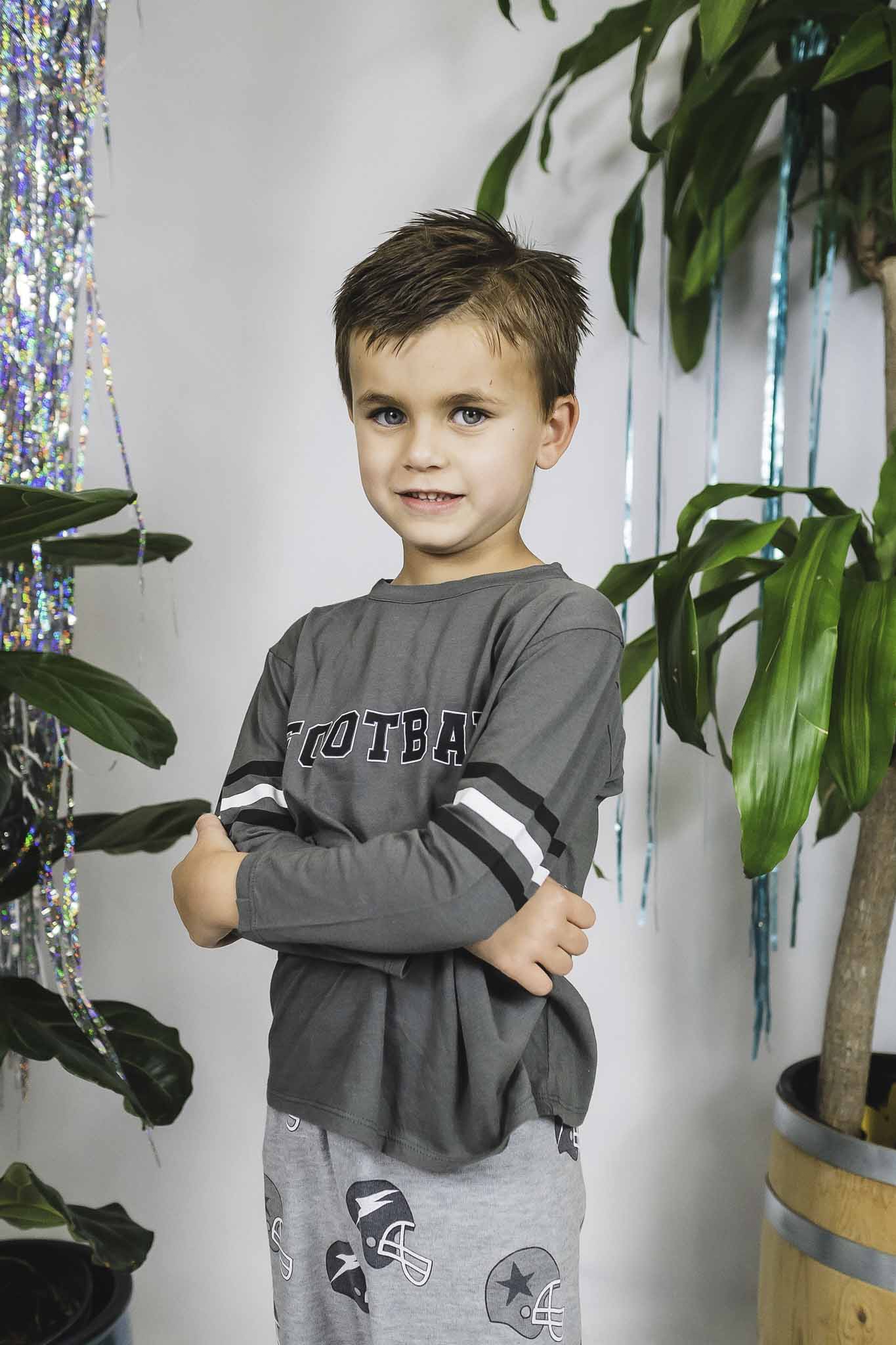 Adorable Football Stripes Long Sleeve Shirt for Toddler Boys - Soft Cotton Jersey Top for Playdates & Game Day Outfits