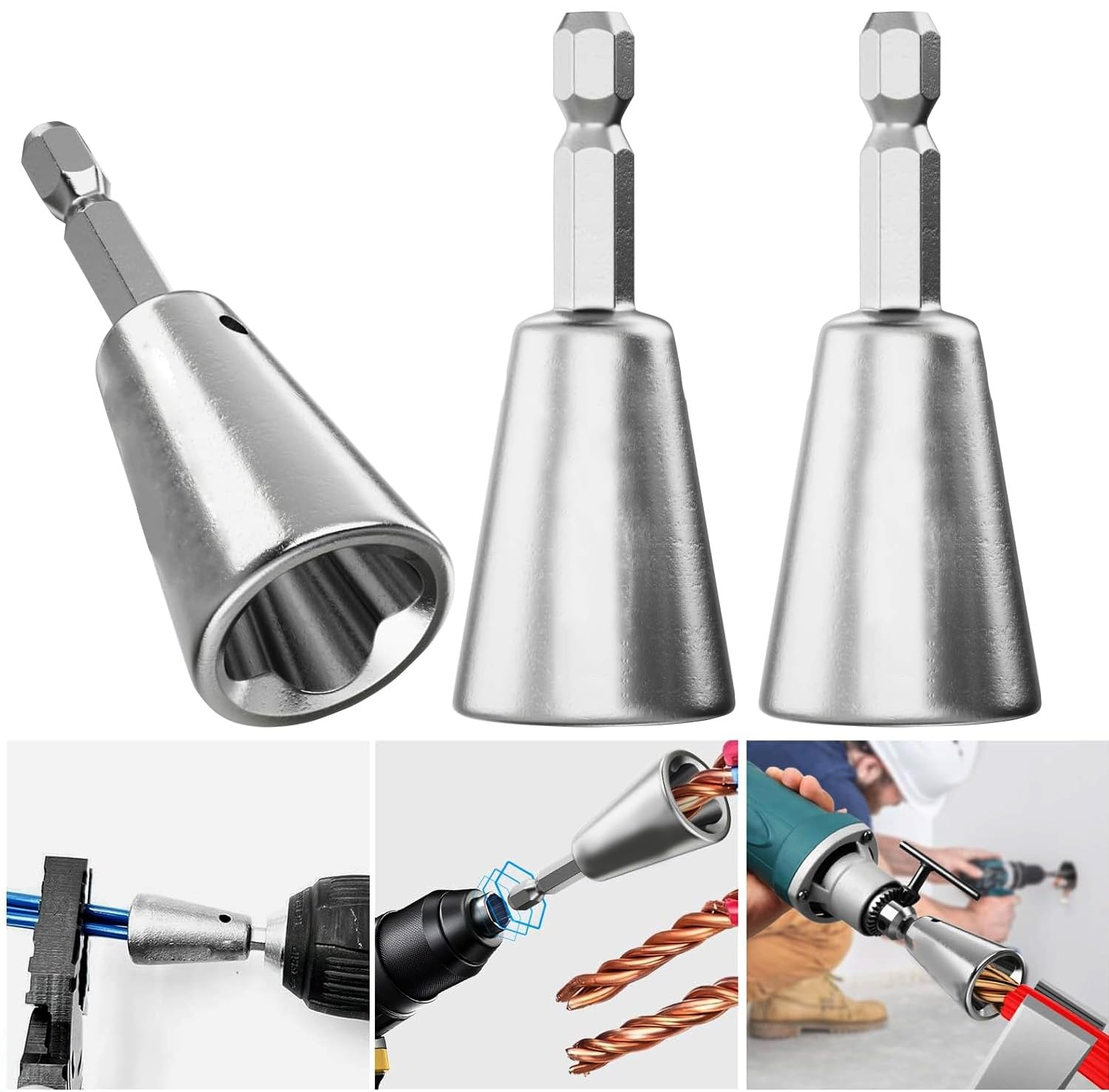 Twister Tools - 2-Piece Strand Strippers & Wire Nut Twister for Electricians | Compatible with Power Drills | Perfect for Electrical Wiring & DIY Projects