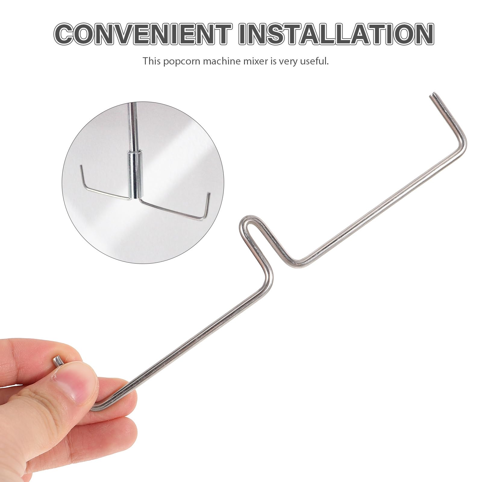 Commercial Popcorn Mixer Attachment - Durable Stirring Rod & Agitator Shaft Replacement for Popcorn Machines - Perfect for Movie Theaters, Carnivals, and Snack Bars