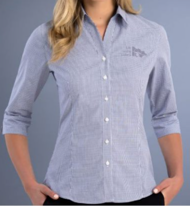 Stylish Navy Check Shirt for Women - Flannel Button Down Top with Classic Plaid Pattern - Perfect for Casual Outfits, Office Wear & Fall Layering