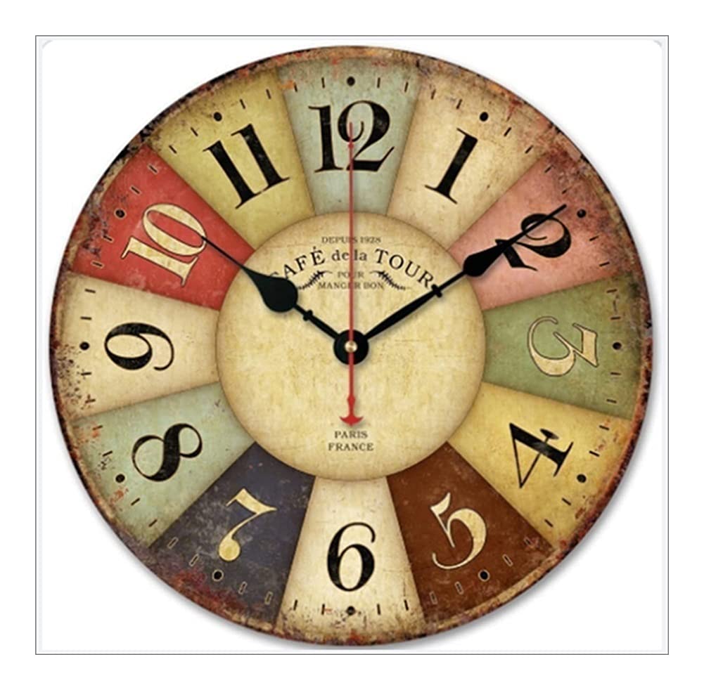 DFWY 2021 Vintage Waterproof Outdoor Wall Clock - Multi-Colored Garden Decor for Patio, Yard & Outdoor Spaces | Perfect for Backyard, Porch and Garden Decoration