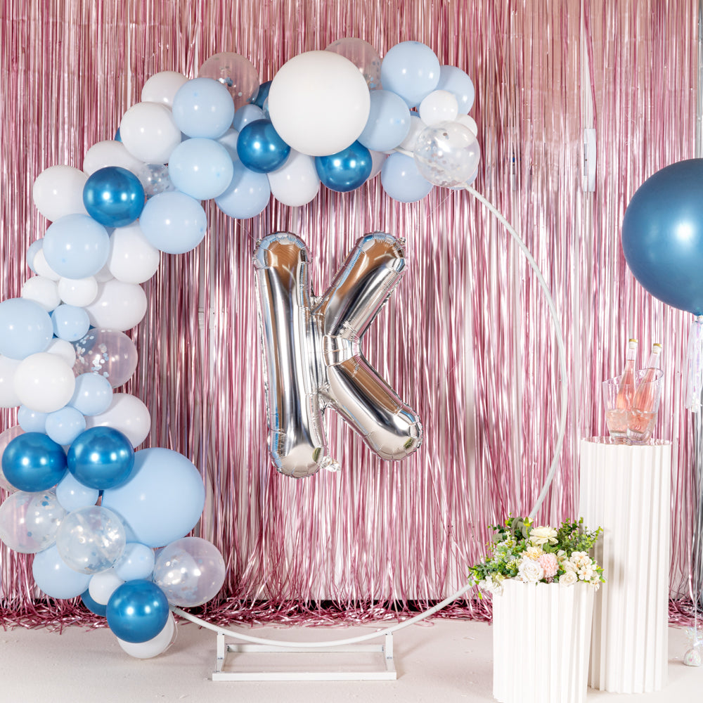 Balloonify Silver Mylar Letter K Balloon - 40 Inch Large Alphabet Foil Balloon for Birthday Party Decorations, Baby Showers & Graduation Celebrations