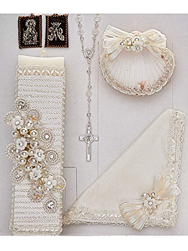 MX-131 Ivory Baptism & Christening Candle Set - Elegant Religious Ceremony Candles for Baby Christenings, First Communions & Church Events - Cocochildren.com