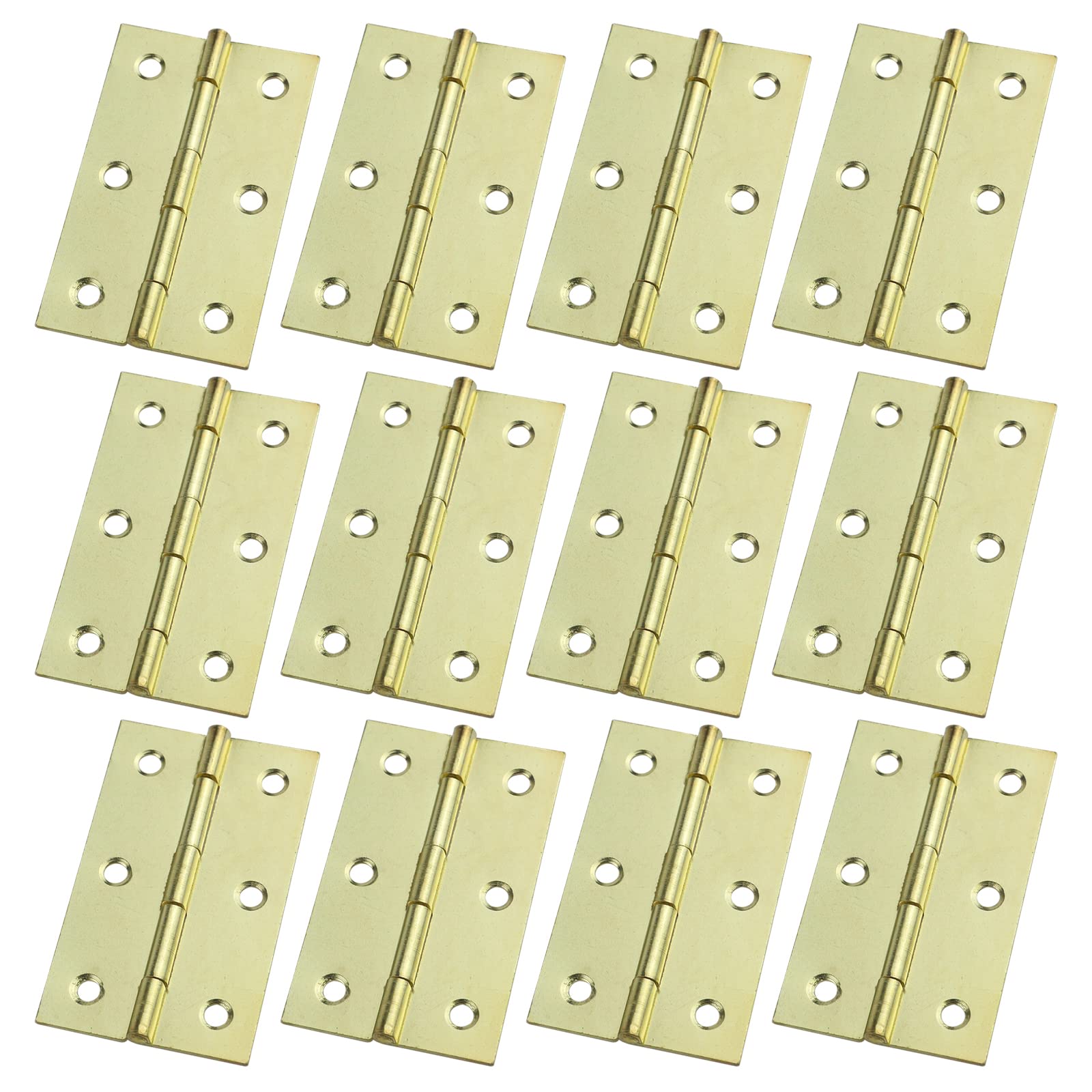 12 Pack Antique Brass Cabinet Hinges 2.8