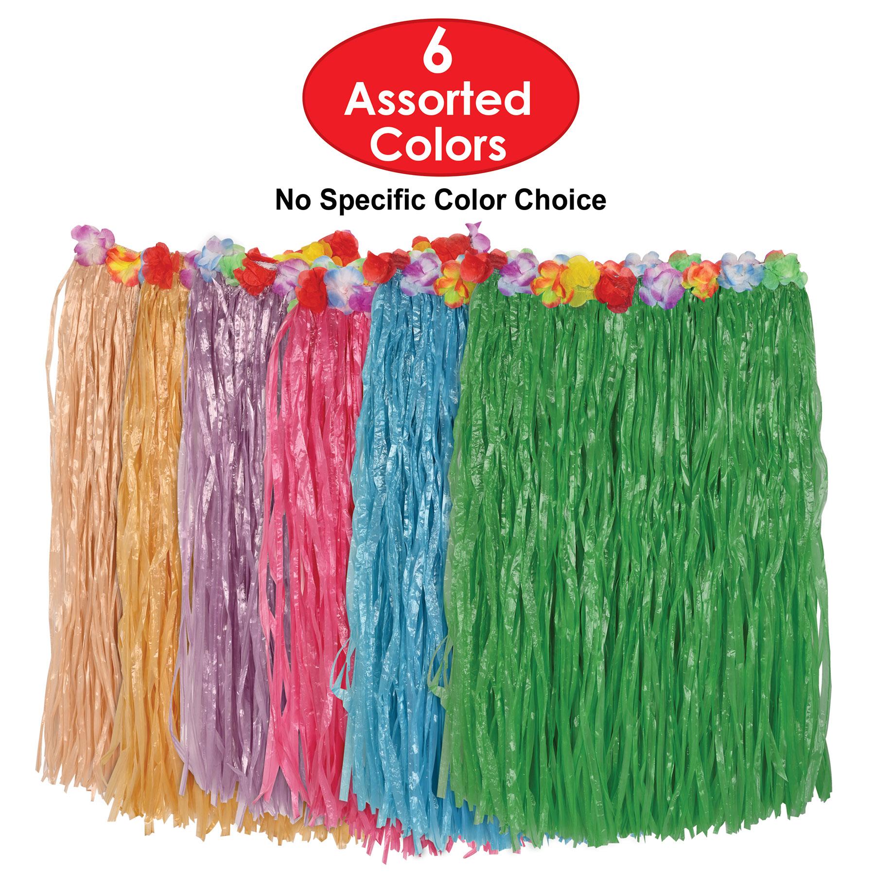 12 Pack Beistle Luau Party Adult Artificial Grass Hula Skirts - Tropical Hawaiian Costume Accessories for Themed Parties, Halloween & Dance Performances