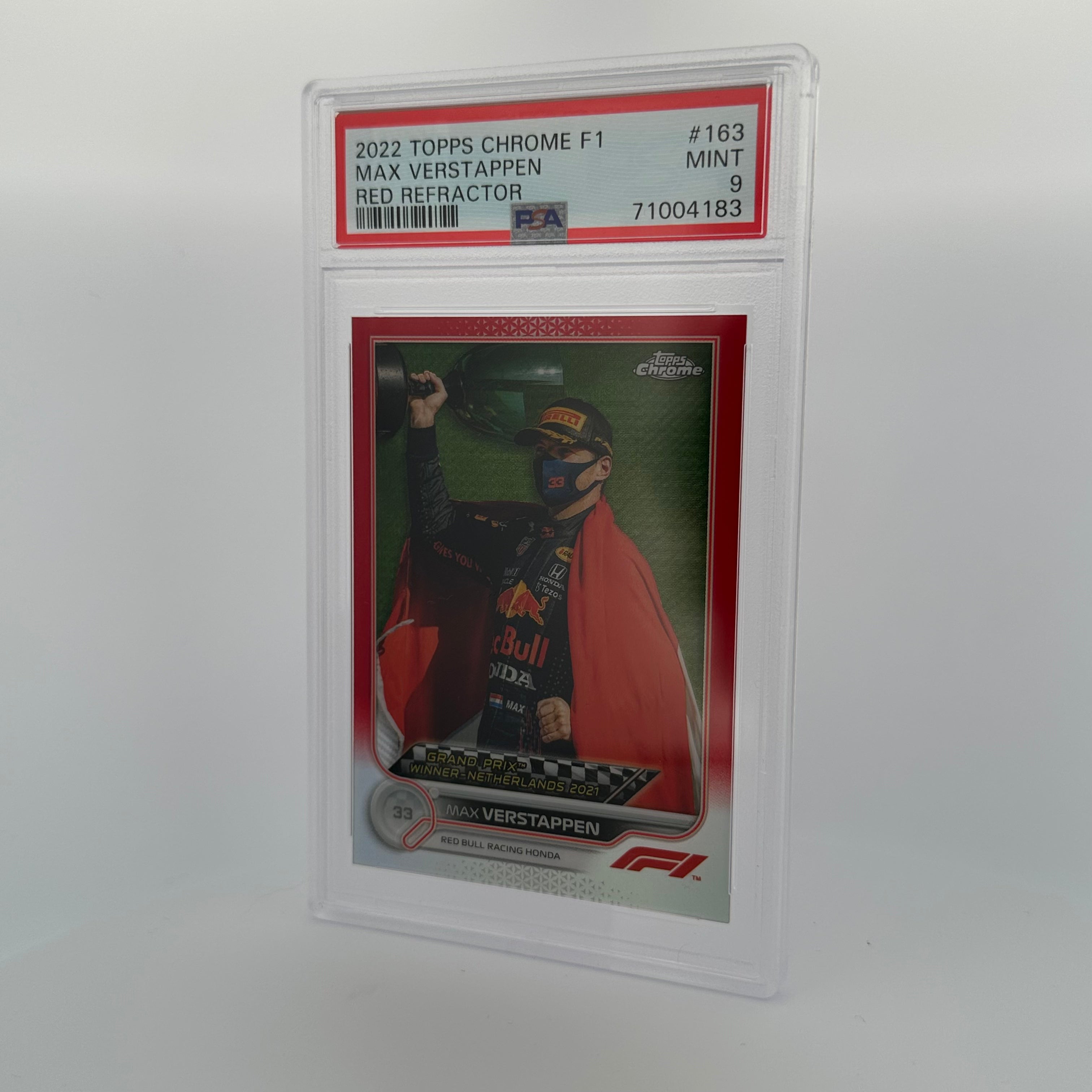 PSA 9 2021 Topps Chrome Formula 1 Max Verstappen #163 Red Refractor - Rare Trading Card for F1 Collectors & Fans, Perfect for Display, Investment & Sports Memorabilia Collections