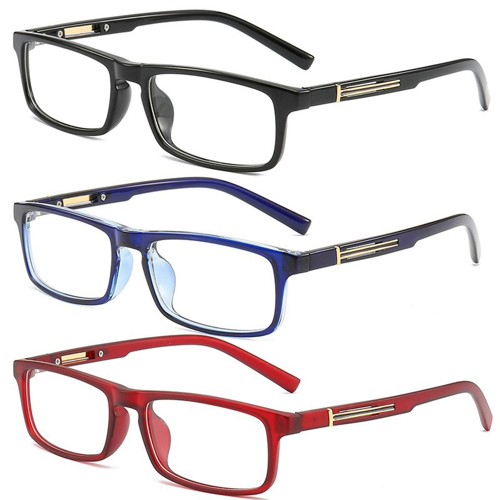 3Pack Blue Light Blocking Glasses for Men & Women - Computer Reading Glasses with UV Protection for Office & Gaming