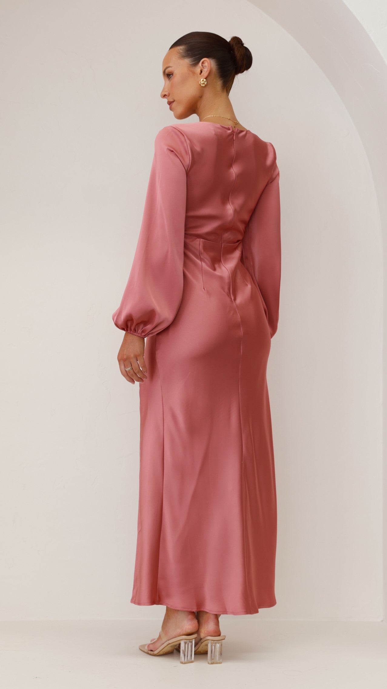 Brigitte Maxi Dress in Baked Rose - Elegant Long Flowy Dress for Women, Perfect for Weddings, Parties & Summer Vacations