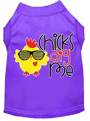 Chicks Dig Me Funny Dog T-Shirt - Soft Cotton Pet Apparel in Multiple Colors - Perfect for Dog Lovers & Pet Costume Parties