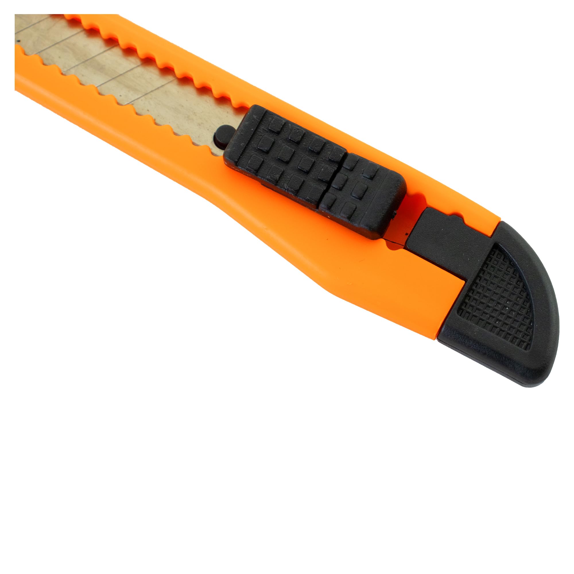 10-Pack Small Neon Orange Utility Knives with Snap-Off 9MM Blades - Heavy Duty Box Cutters for Warehouse, Office & DIY Projects