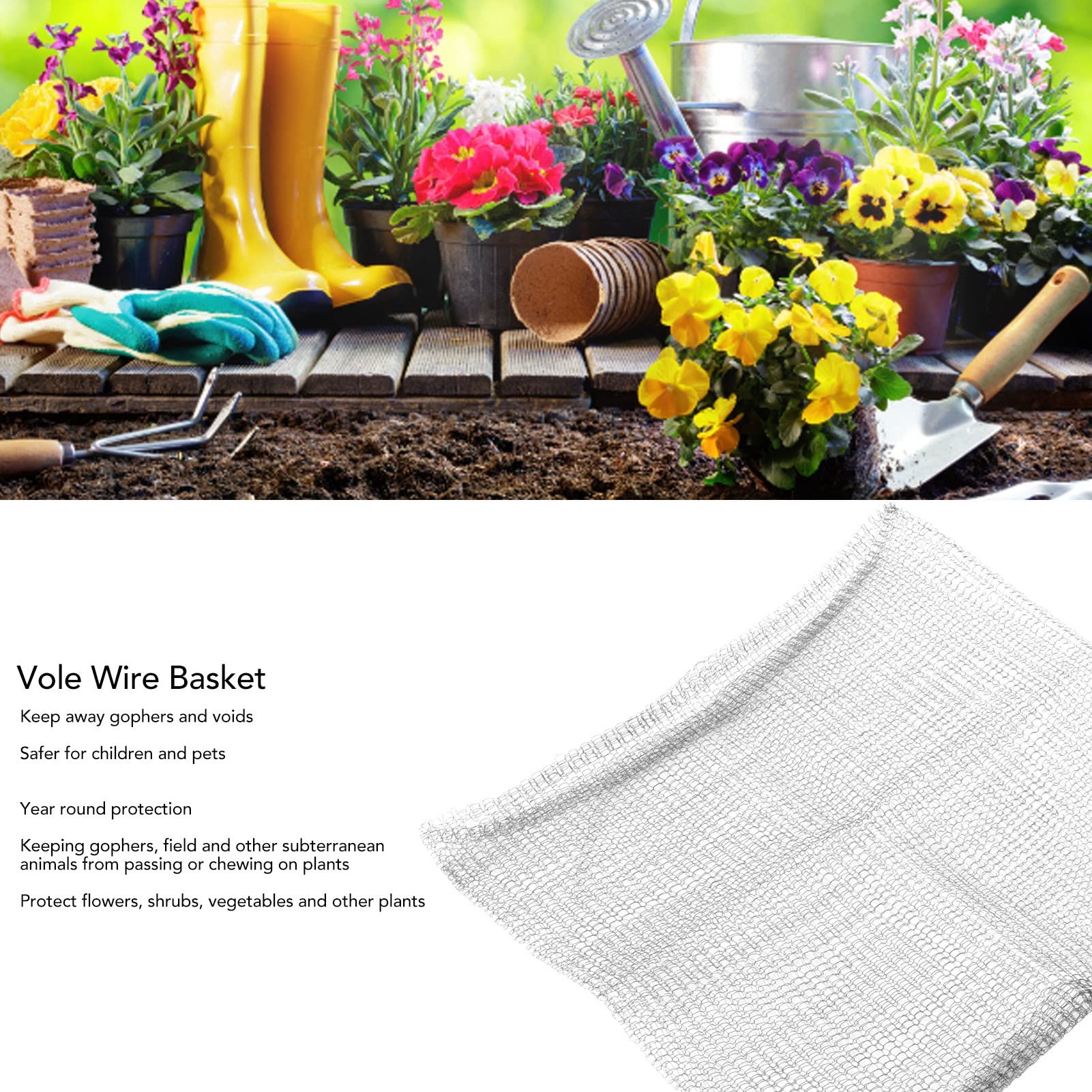 Atyhao Stainless Steel Plant Root Baskets - Gopher & Vole Wire Mesh Bags for Protecting Plants, Vegetables, and Tree Roots | Perfect for Garden, Yard, and Raised Bed Planting