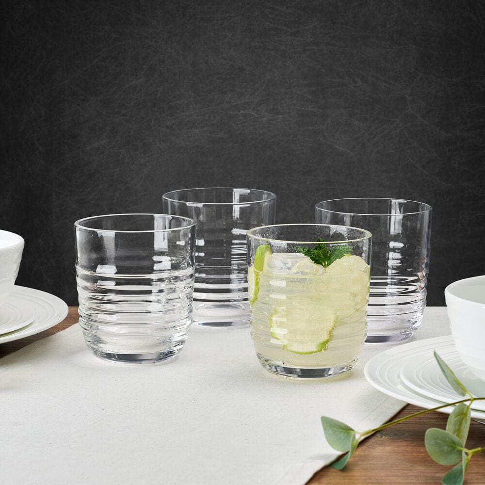 Premium Ciara Set of 4 Double Old Fashioned Whiskey Glasses - Heavy Base Crystal Clear Drinking Glasses for Bourbon, Scotch, Cocktails - Perfect for Home Bar, Gifts & Entertaining