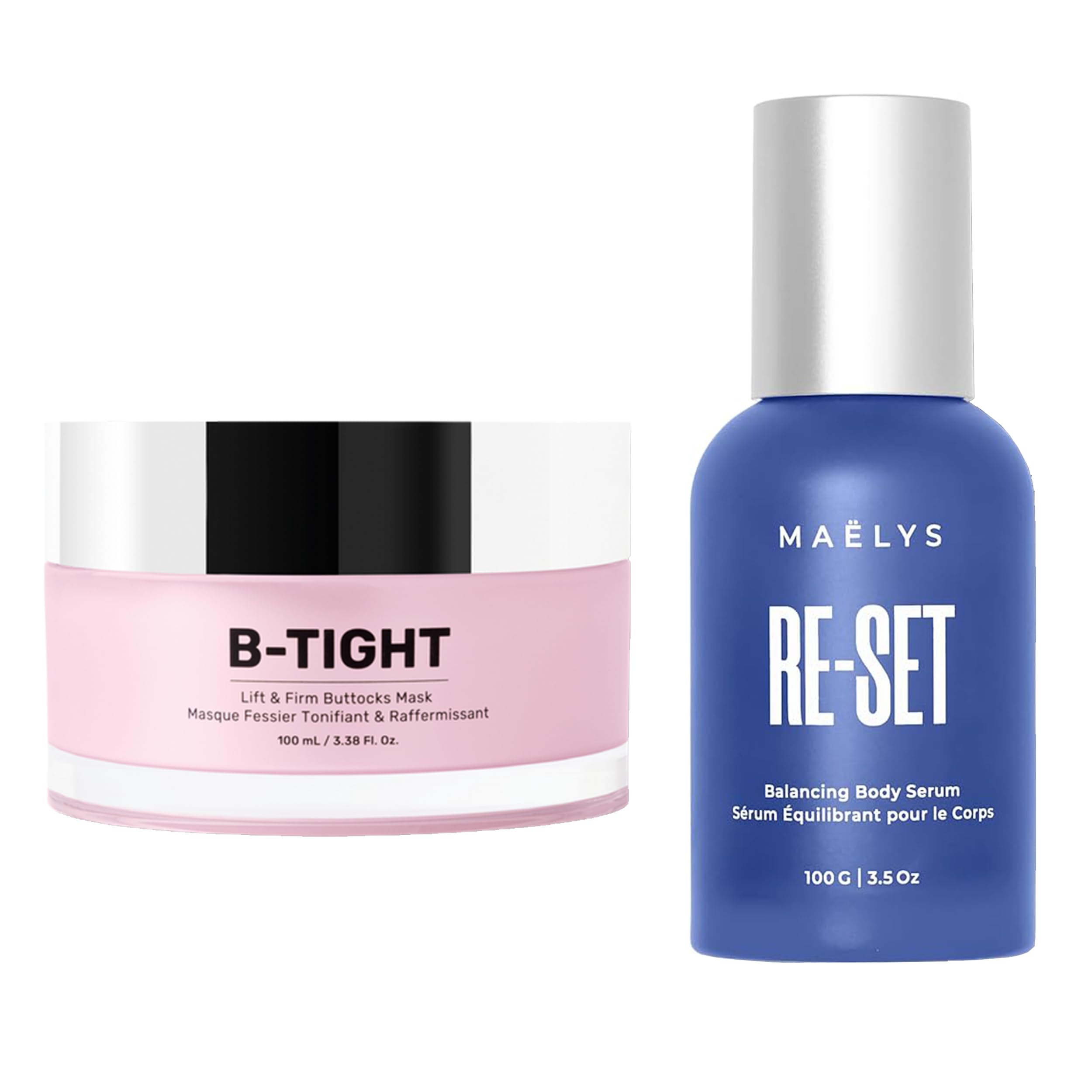 MAËLYS Cosmetics Butt Mask & Balancing Body Serum Bundle - Cellulite Reduction, Skin Firming Treatment for Smooth & Toned Body | Perfect for Post-Workout Recovery & Spa Nights