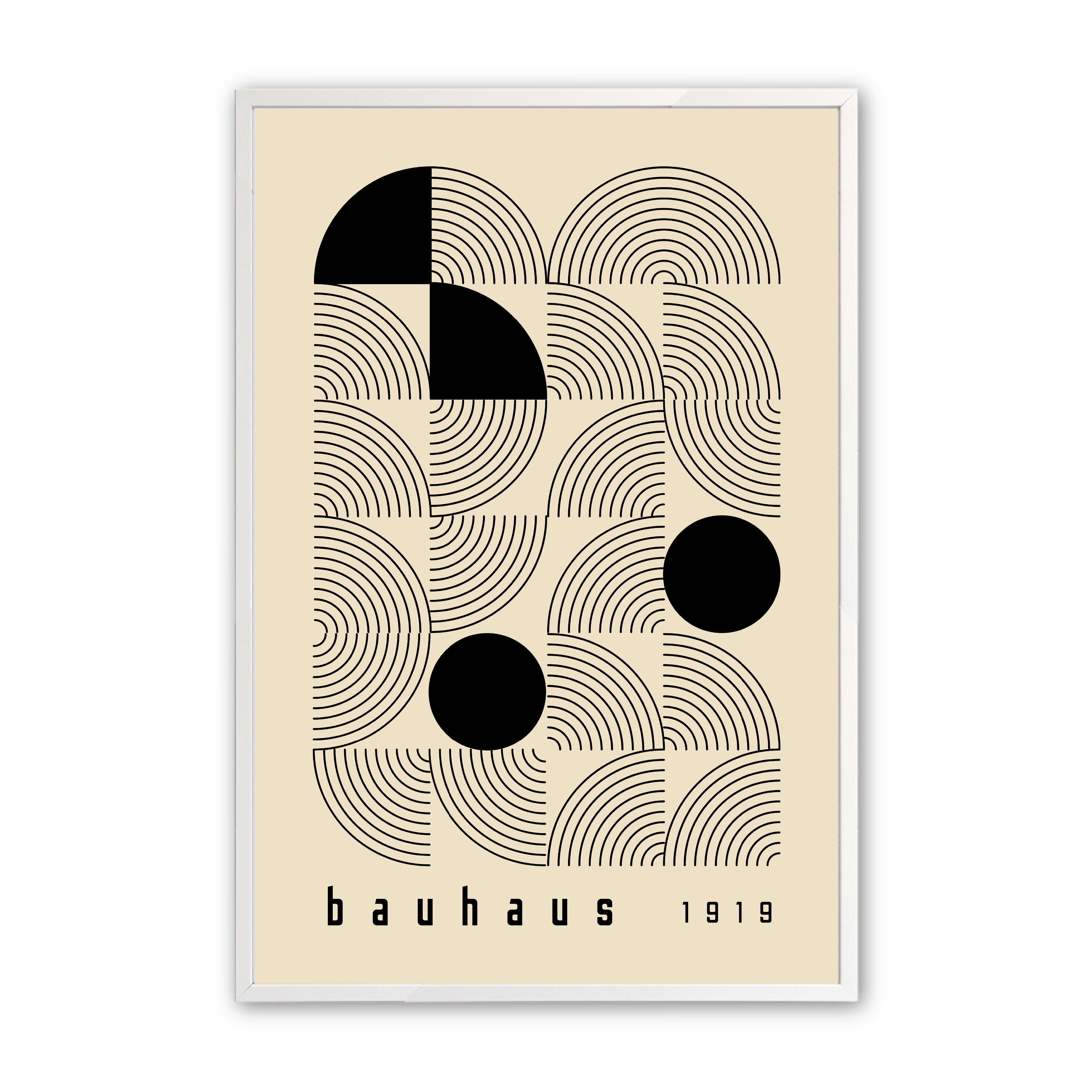 Bauhaus Wall Art 1919 - Set of 2 Framed Prints | Modern Abstract Home Decor for Living Room, Office & Bedroom