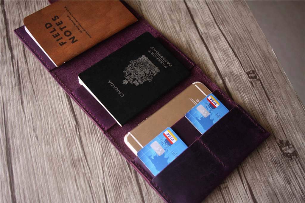 Premium Custom Leather Passport Wallet Holder - RFID Blocking Travel Organizer for Men & Women | Perfect for International Flights, Business Trips & Vacations