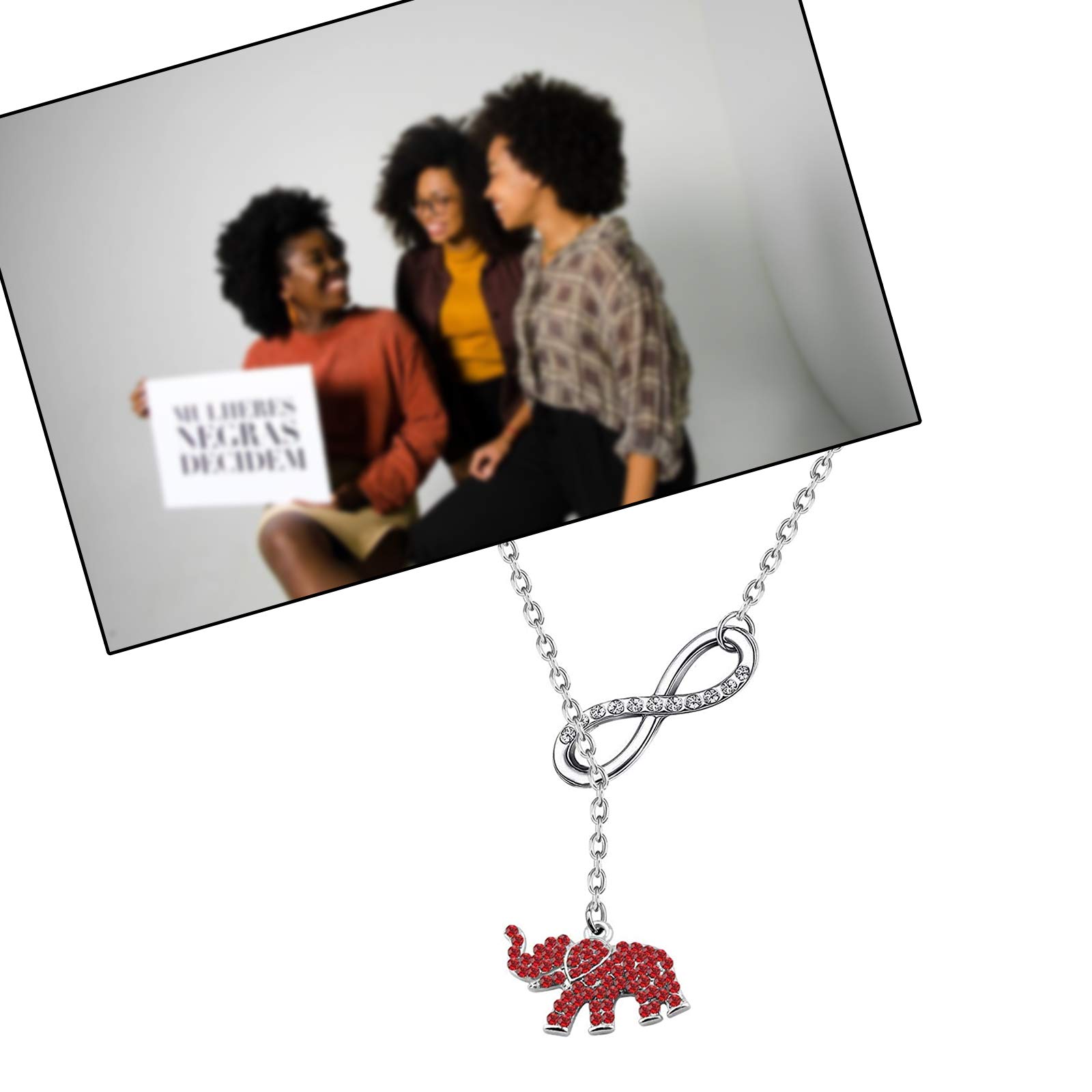 CHOORO Red Elephant Charm Necklace - Greek Sorority Jewelry Gift for Sisters, Friendship & Special Occasions | Perfect for Sorority Events, Graduation Gifts & Meaningful Keepsakes