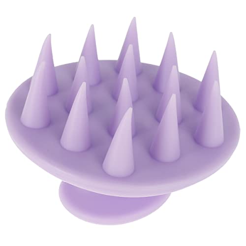 Scalp Massager Shampoo Brush - Soft Silicone Head Scrubber for Hair Care - Cleansing Brush for Men, Women & Kids - Perfect for Wet, Dry, Oily, Curly & Straight Hair Types (Purple) - Ideal for Relaxing Scalp Massage & Deep Hair Cleansing During Showers