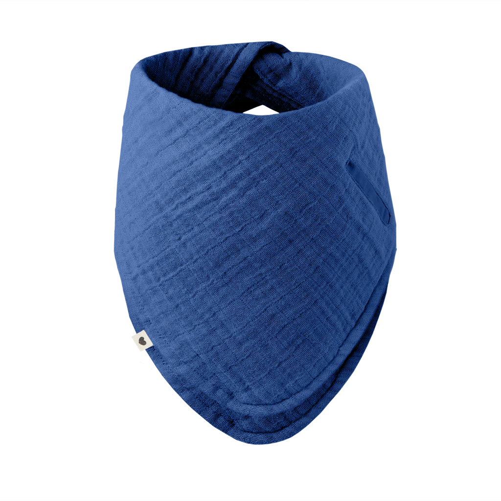 Organic Muslin Cotton Bandana Bib for Babies - Soft, Absorbent & Hypoallergenic - Cornflower Blue - Perfect for Drooling, Feeding & Messy Playtime