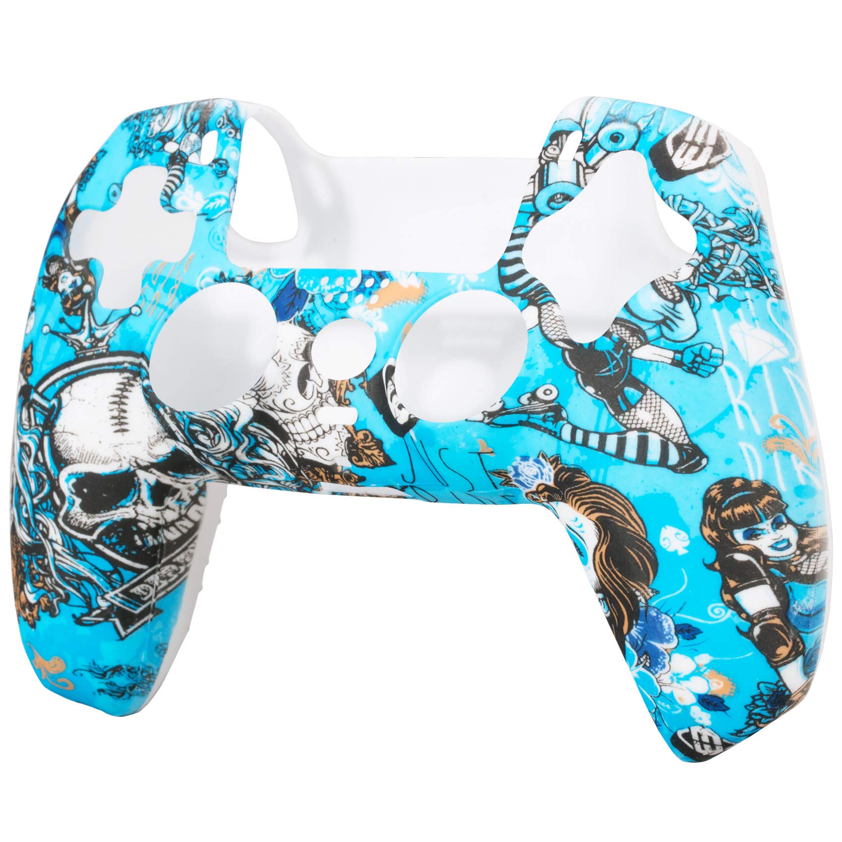 9CDeer 1 x Thick Silicone Protective Cover Skin + 10 Thumb Grips for Playstation 5 / PS5 / Dualsense Controller - Anti-Slip, Scratch Resistant for Enhanced Gaming Comfort