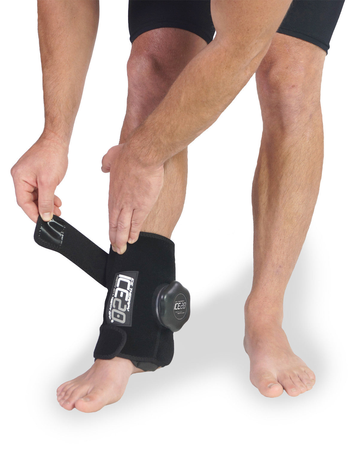 ICE20 Single Ankle Ice Compression Wrap for Pain Relief & Recovery - Cold Therapy Support for Sprains, Swelling & Post-Surgery - Perfect for Athletes, Runners & Injury Rehabilitation