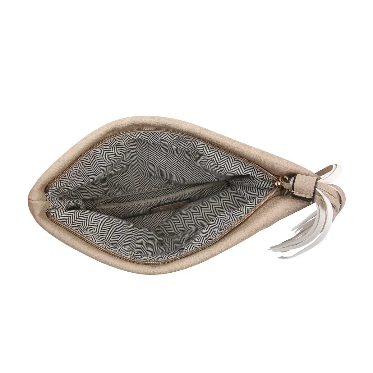 Austin Flapover Tassel Vegan Leather Crossover Clutch Purse - Elegant Women's Handbag for Evening Parties, Date Nights & Special Occasions