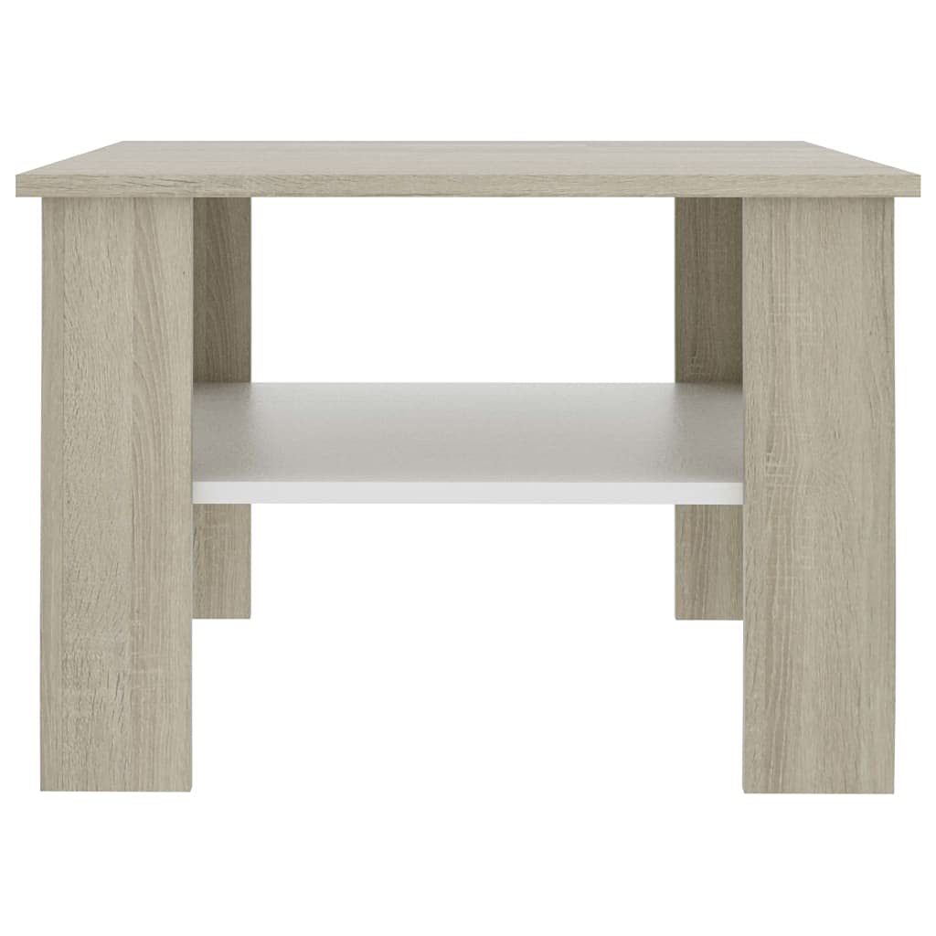 Modern Square Coffee Table with Shelf - 23.6