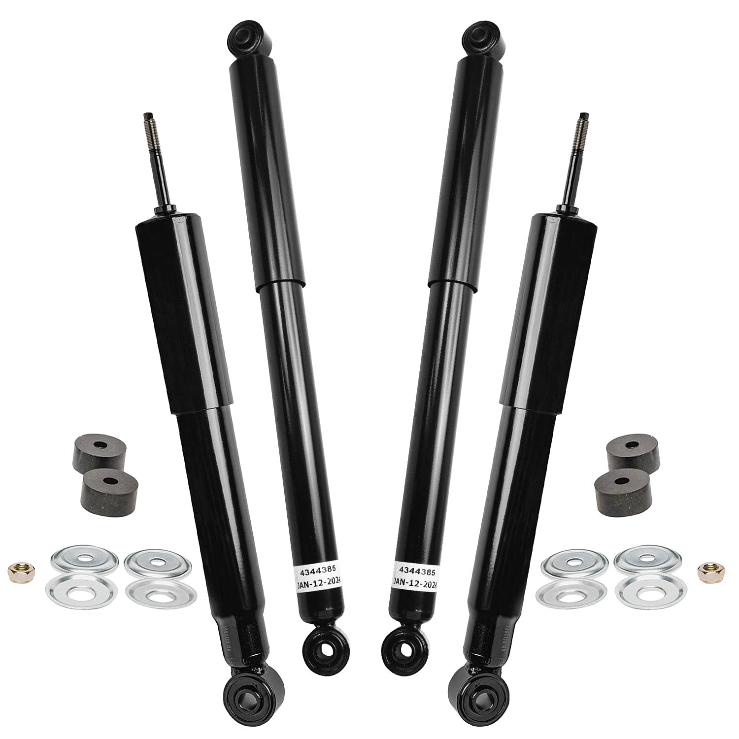 Detroit Axle - Front & Rear Shock Absorbers for Chevy Silverado 1500/GMC Sierra 1500/2500HD - Complete Replacement Shock Assembly Kit - Perfect for Off-Roading, Towing & Smooth Ride Comfort