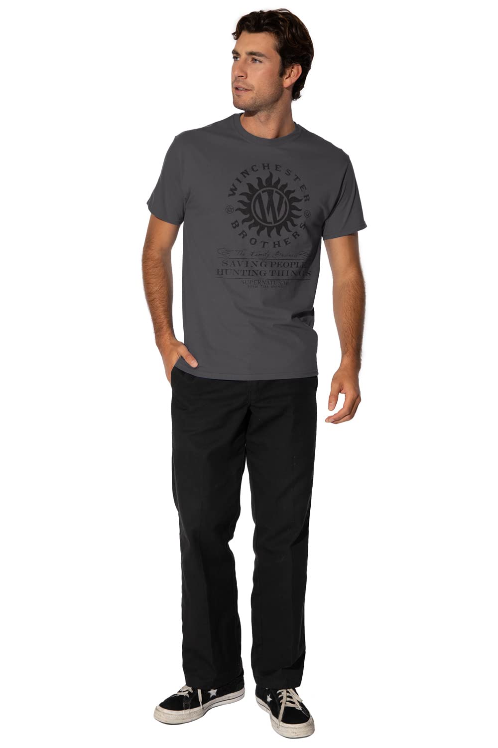 Supernatural Winchester Anti Possession T-Shirt for Men - Officially Licensed Short Sleeve Tee - Perfect for TV Show Fans, Comic Con & Pop Culture Events