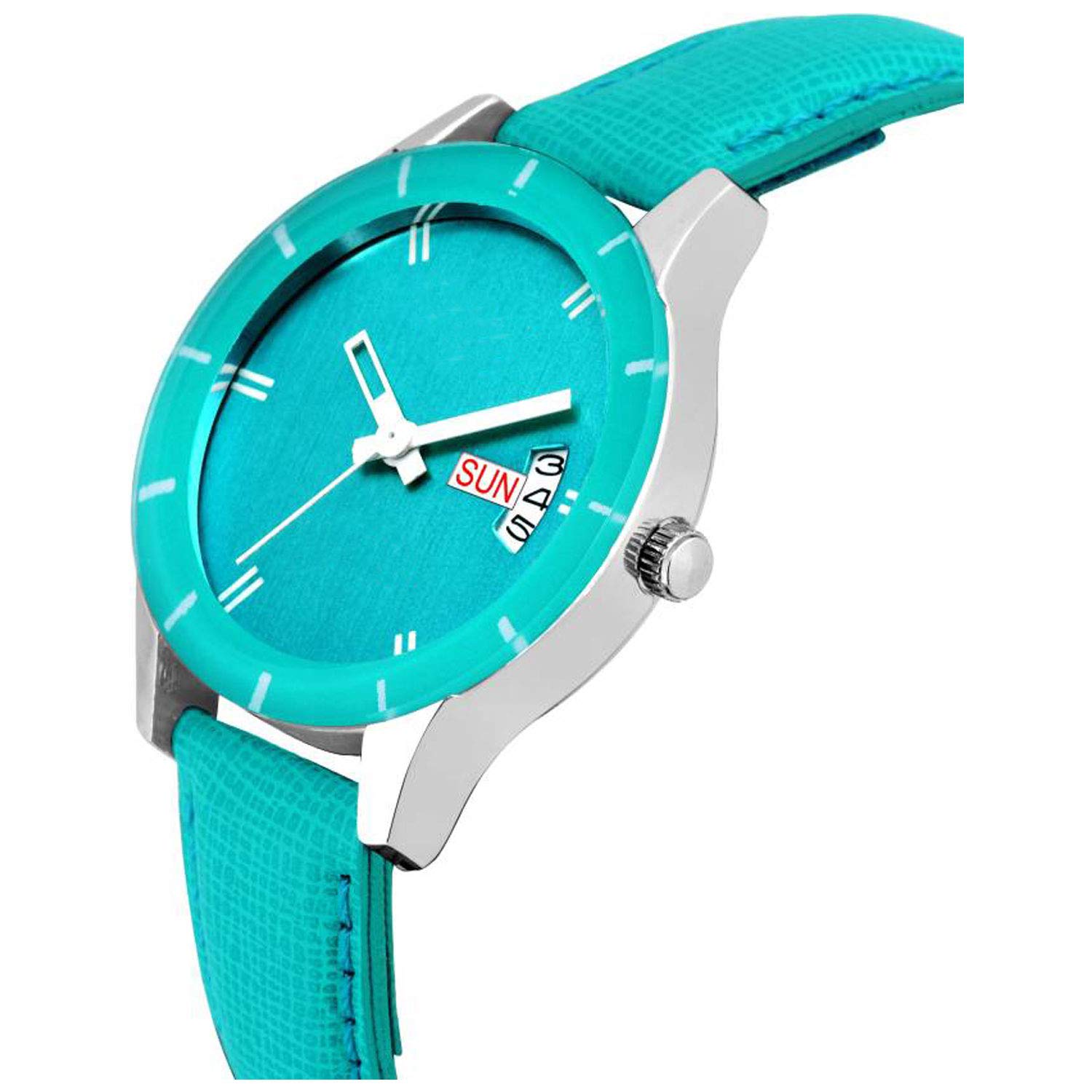 Stylish Sky Blue Analogue Day Date Dial Watch for Women - Perfect for Casual Wear, Office & Special Occasions (Wat-605-Day Date Sky Blue)