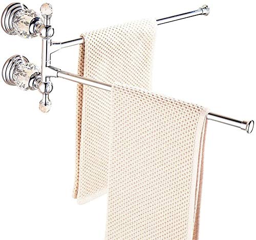 Chrome Towel Bar Holder - Zinc Alloy Wall Mounted Rack for Bathroom Decor