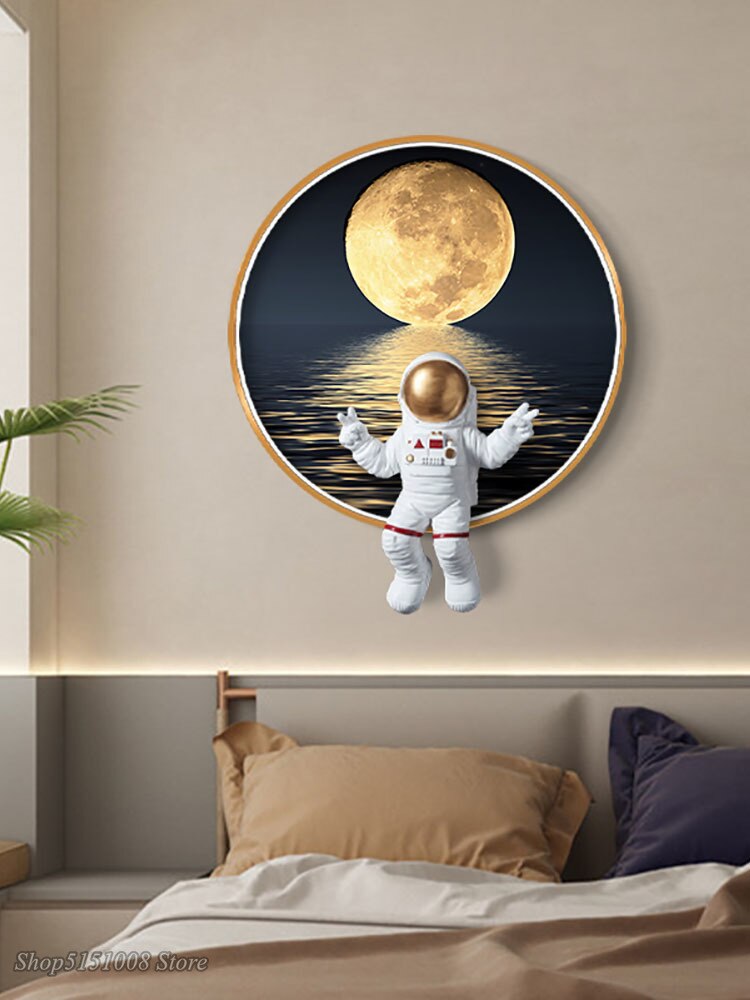 NASA Astronaut Moon Wall Light - 3D LED Night Light for Kids & Adults - Perfect for Bedroom, Nursery, and Space-Themed Decor