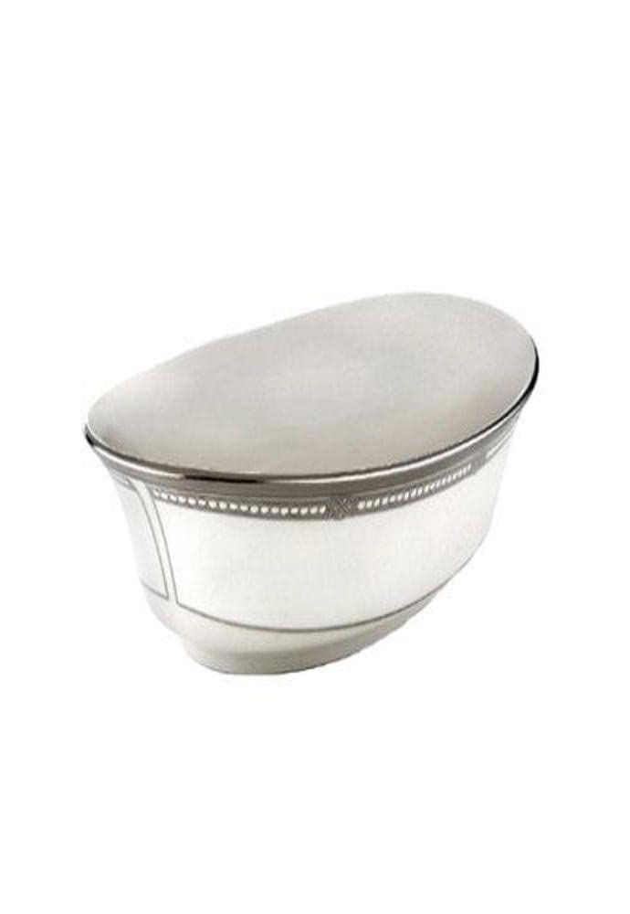 Lenox Engagement Platinum Banded Ivory China Open Vegetable Bowl - Elegant Serving Bowl for Dinner Parties, Holiday Meals & Special Occasions