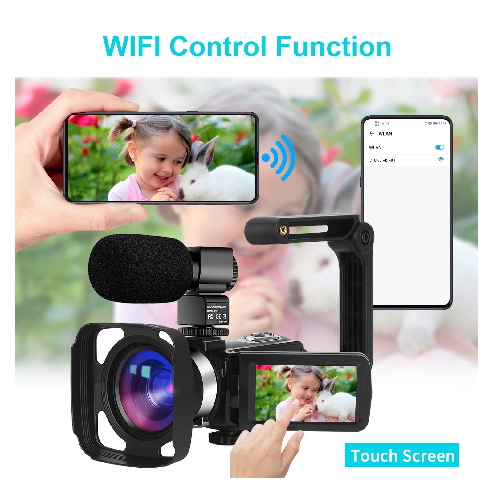 BODORME 4K Professional Digital Video Camera - 18X Zoom Camcorder for Live Streaming, Vlogging & Photography | Ultra HD Webcam with 128GB SD Card Included | Perfect for YouTube, TikTok & Home Videos