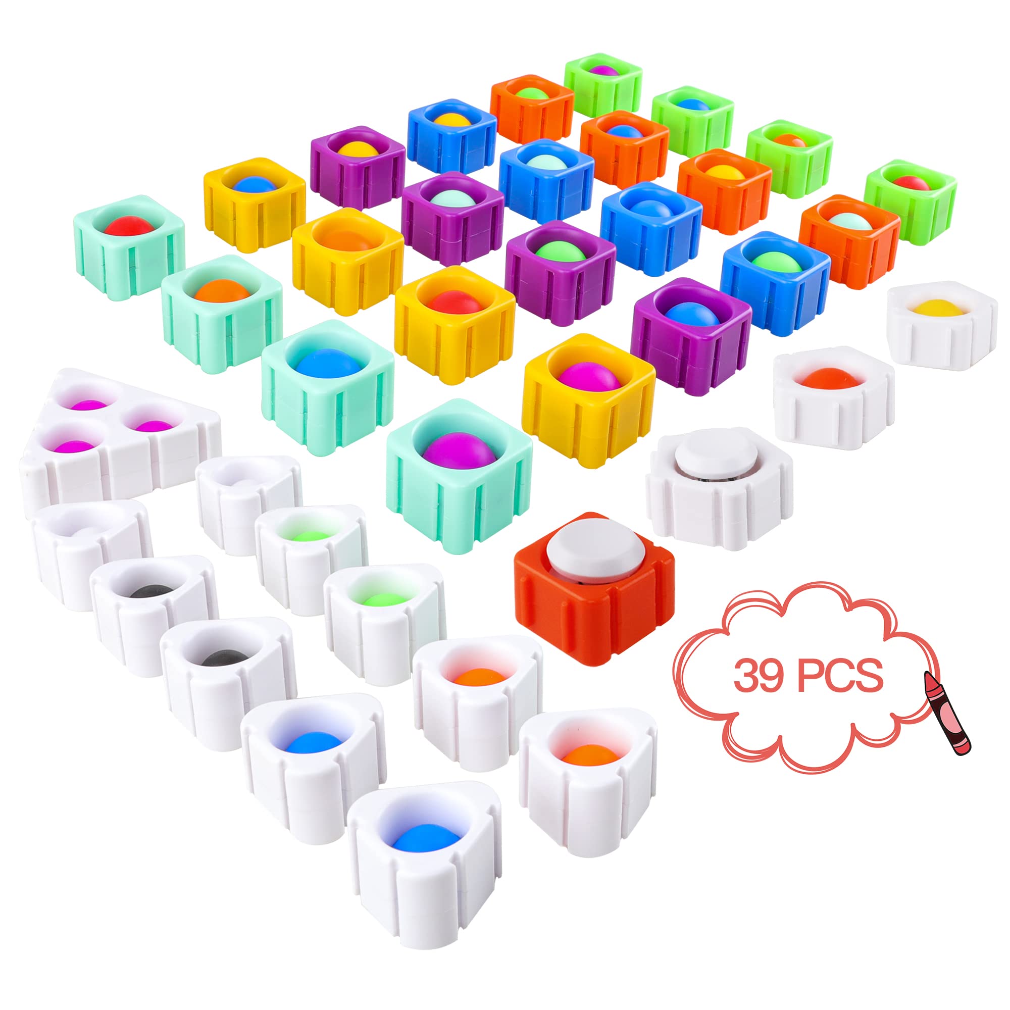 Popit Fidget Toys 39PCS - Sensory Stress Relief for Kids & Adults, Autism Friendly, Perfect for Home & Classroom Use