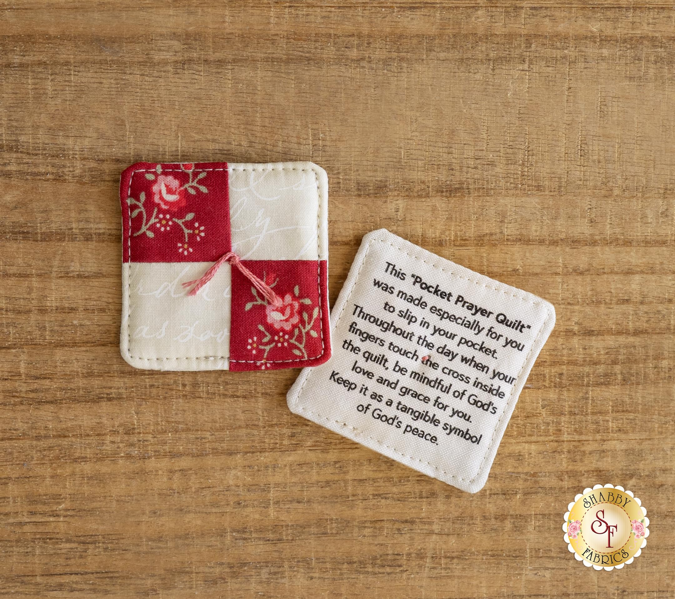 Shabby Fabrics Pocket Prayer Quilt Panel - Natural Cotton Handmade Quilting Fabric for DIY Crafts, Home Decor & Gift Giving - Perfect for Prayer Groups, Church Events & Comforting Loved Ones