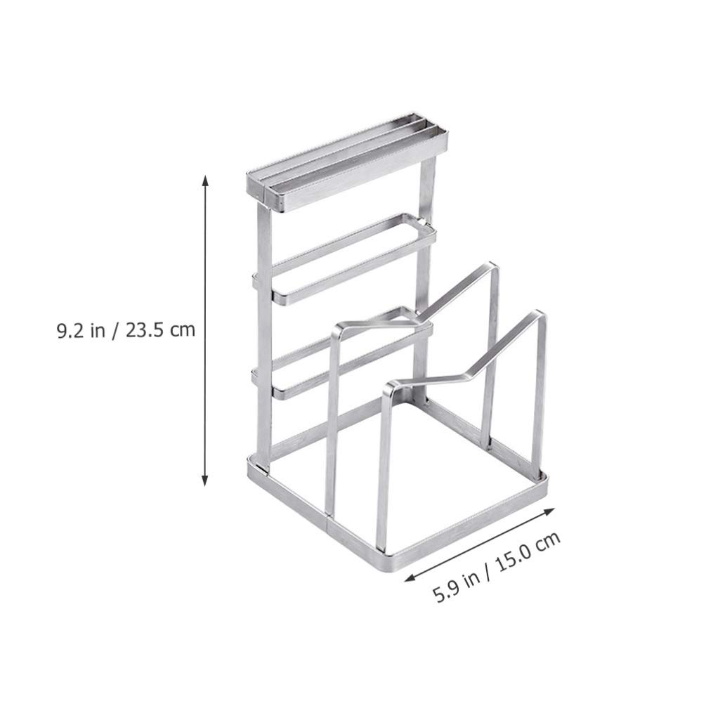 UPKOCH Stainless Steel Kitchen Utensil Holder - Organizer for Cutting Boards, Pots, Pans & Lids - Space Saving Cutlery Storage Rack for Kitchen Countertop - Perfect for Home, Dining & Restaurant Use